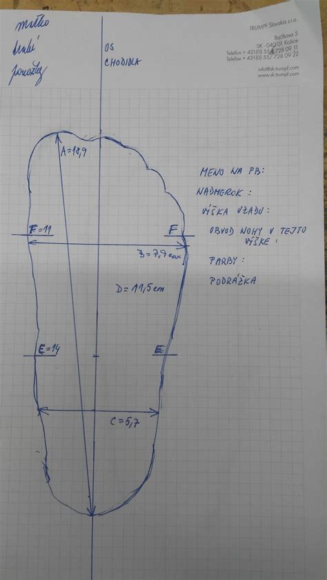 Návod na meranie dĺžky detského chodidla