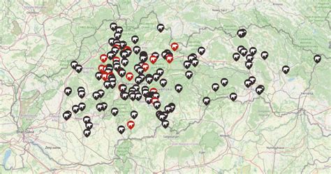Mapa USA s vyznačenými oblasťami výskytu medveďov