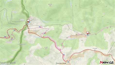 Mapa Kysucko-oravskej lesnej železnice
