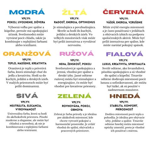 Ukážka rôznych farieb používaných pri vyfarbovaní