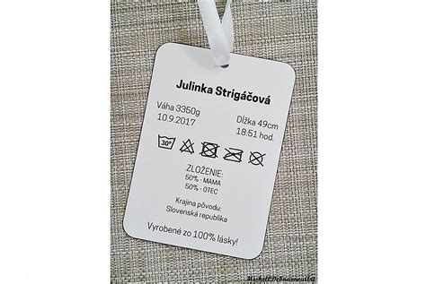 štítok s informáciami o gramáži plienky