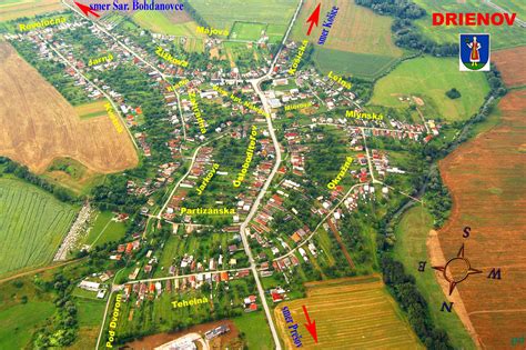 Mapa obce Drienov