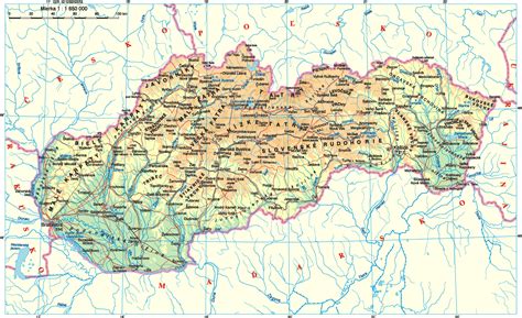 Mapa Slovenska s vyznačeným severným regiónom