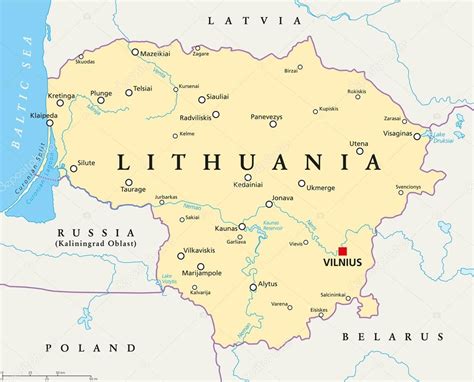 Mapa Východného Pruska a Litvy