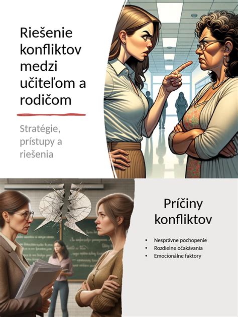 Infografika s tipmi na zvládanie konfliktov medzi rodičmi a učiteľmi