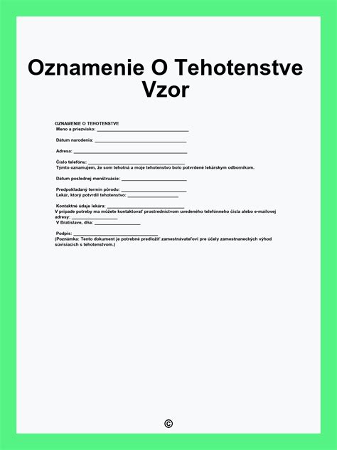 oznámenie tehotenstva zamestnávateľovi