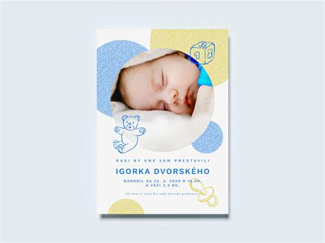 Ukážka rôznych štýlov šablón pre oznámenie o narodení dieťaťa