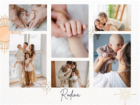 Koláž fotografií študentky s dieťaťom a priateľmi