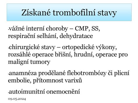 Infografika o rizikových faktoroch trombofílie