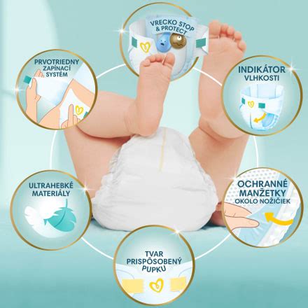 Schéma absorpčnej vrstvy plienky Pampers Premium Care