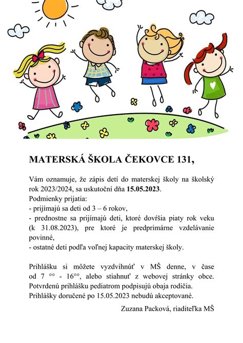 Proces prijímania do materskej školy
