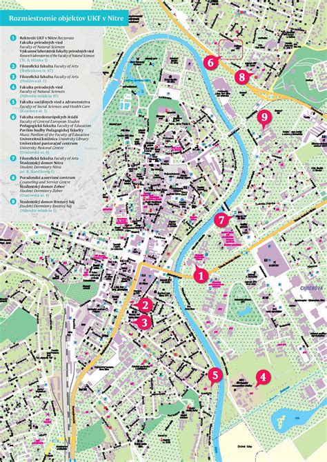 Mapa mesta Svidník s vyznačenými historickými pamiatkami