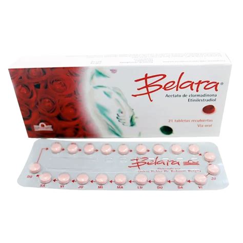 Blister s tabletkami antikoncepcie Belara označený dňami v týždni
