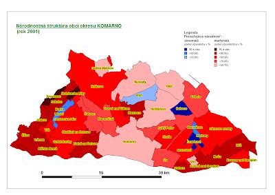 Mapa gynekologických ambulancií v okrese Komárno