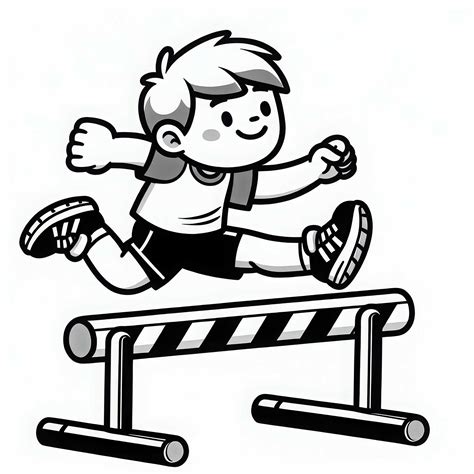 Dieťa skáče cez prekážky