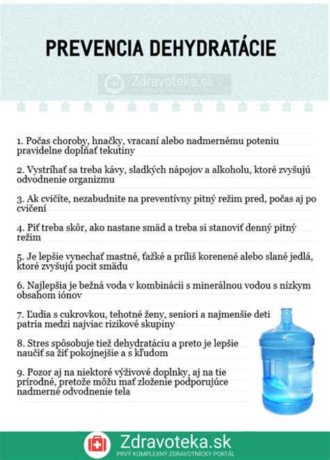 infografika príznakov dehydratácie