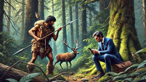 Ilustrácia lovca a zberača