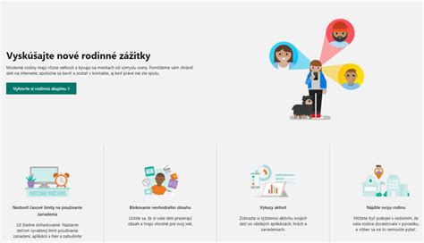 Ilustrácia rodinnej skupiny Microsoft