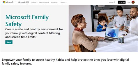 Rozhranie aplikácie Microsoft Family Safety