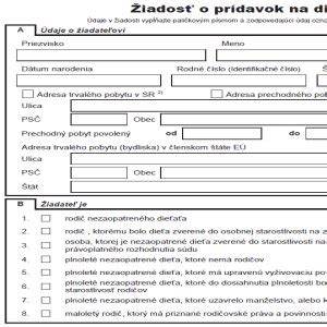 Dokumenty potrebné k žiadosti o prídavok na dieťa