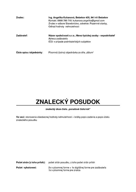 Zoznam potrebných dokumentov