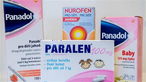 Obrázok detských liekov proti horúčke (Paralen, Nurofen)