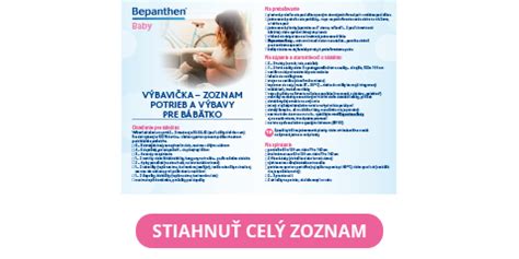 Zoznam potrieb pre bábätko