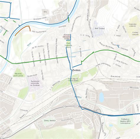 Mapa cyklotrás vhodných pre rodiny