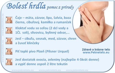 Infografika s domácimi receptami na bolesť hrdla