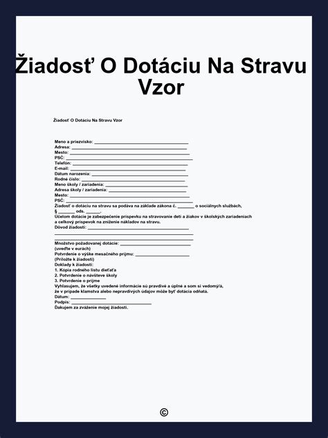 Ilustračná fotka žiadosti o dotáciu na stravovanie