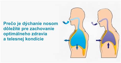 Schéma porovnania dýchania nosom a ústami