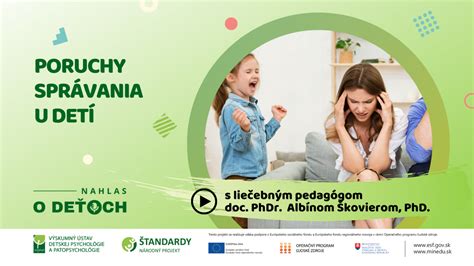 Infografika zobrazujúca rôzne typy porúch správania u detí