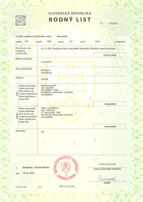 Ilustrácia rodného listu