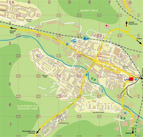 Mapa Spišskej Novej Vsi s vyznačením adresy