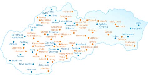 Mapa Slovenska s vyznačenými mestami s nedostatkom miest v škôlkach
