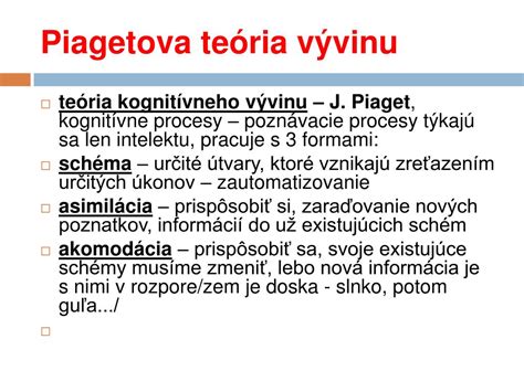 Graf znázorňujúci Piagetove štádiá kognitívneho vývinu.