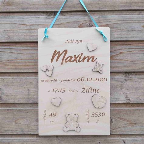 Príklady personalizovaných tabuliek k narodeniu dieťaťa