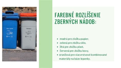 Ilustračná fotografia zberných nádob na triedený odpad