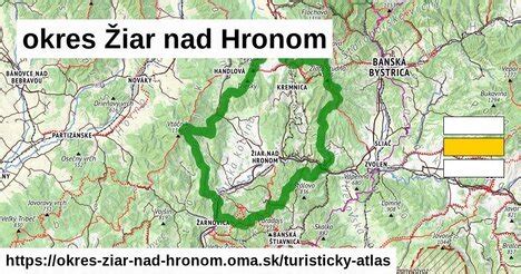 Mapa okresu Žiar nad Hronom s vyznačenými nemocnicami