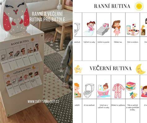 Ilustrácia večernej rutiny dieťaťa