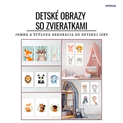Obrazy s kreslenými zvieratkami pre detskú izbu