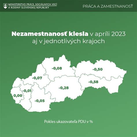 Mapa znázorňujúca Úrady práce, sociálnych vecí a rodiny na Slovensku
