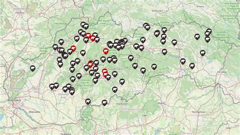 mapa gynekologických ambulancií na Slovensku
