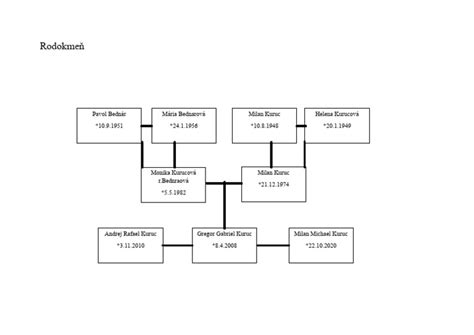 Grafika zobrazujúca rodokmeň rodiny Porubjakovcov s menami detí