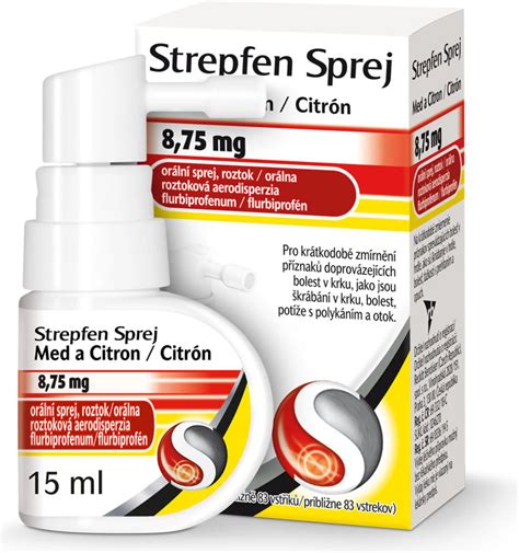 Obal lieku Strepfen Sprej