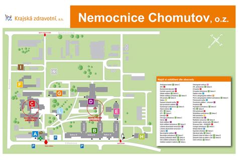 Mapa Ružinovskej nemocnice s vyznačením polikliniky