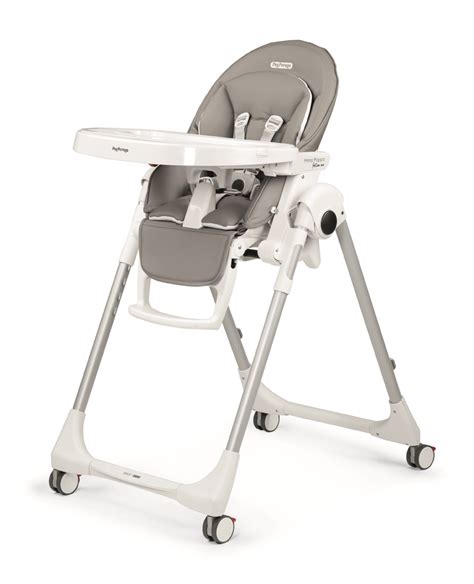 Rozložená jedálenská stolička Peg Perego s detailom na poťah