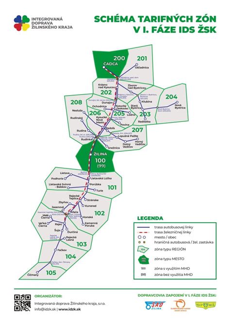 Mapa Integrovaného dopravného systému BBSK