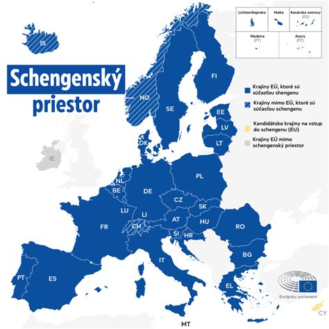 Ilustrácia schengenského priestoru