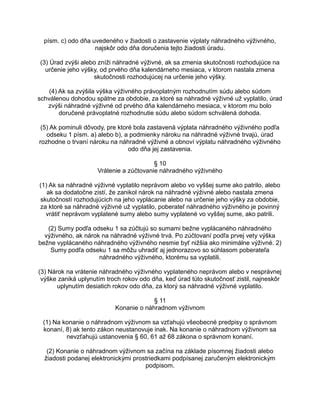 Infografika o nároku na náhradné výživné